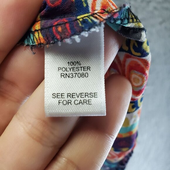 Cato Top Womens 3XL Multicolor Boho 3/4 Sleeve Lightweight V-Neck - Picture 3 of 9